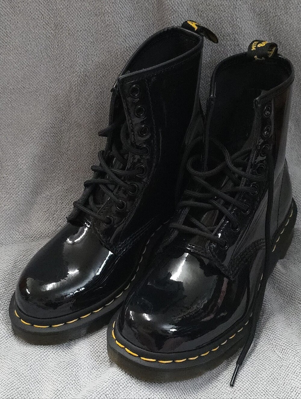 Dr. Martens 11821 1460 Black Patent Leather Combat Boots Mens 6 Womens 7 Eu38